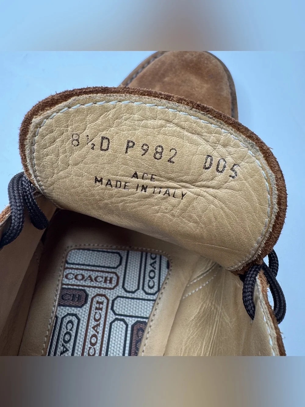 Coach Ace Men's Brown Suede Leather Chukka Boots 8.5 D Made in Italy Preppy Boho